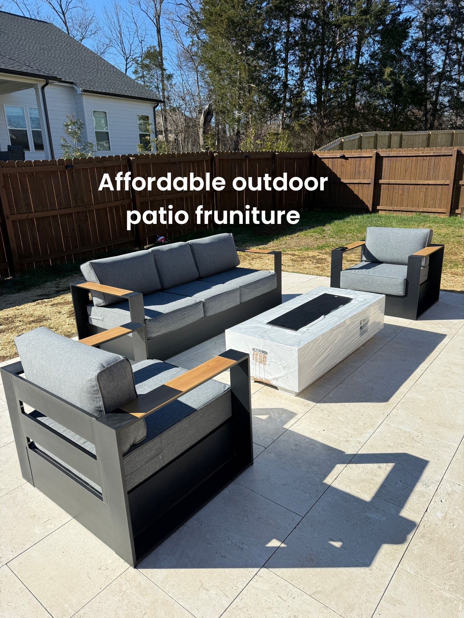 Obsessed with our patio furniture! The cushions are completely waterproof which is amazing! 
Patio, patio furniture, outdoor, gas firepit, spring, home 

#LTKmorningroutine #LTKgrwm #LTKdayinmylife
