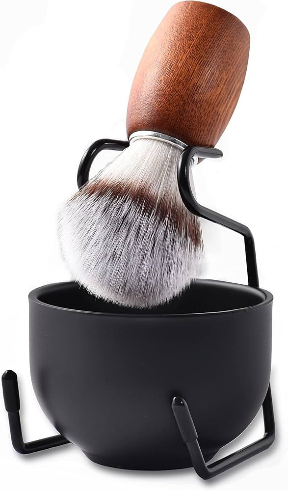 Shaving Brush Set for Men, 3pcs Shaving Set Includes Shaving Brush Shaving Bowl and Razor Stand | Amazon (US)