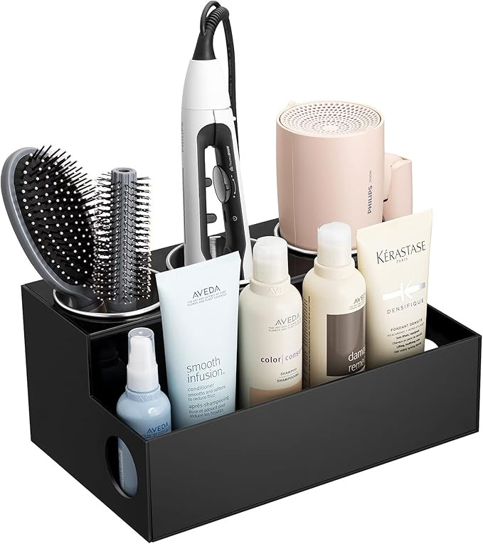 HBlife Hair Tool Organizer, Black Acrylic Hair Styling Tools Organizer, Blow Dryer Holder, Caddy ... | Amazon (US)