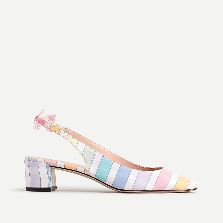 Kate slingback pumps in rainbow gingham | J. Crew US