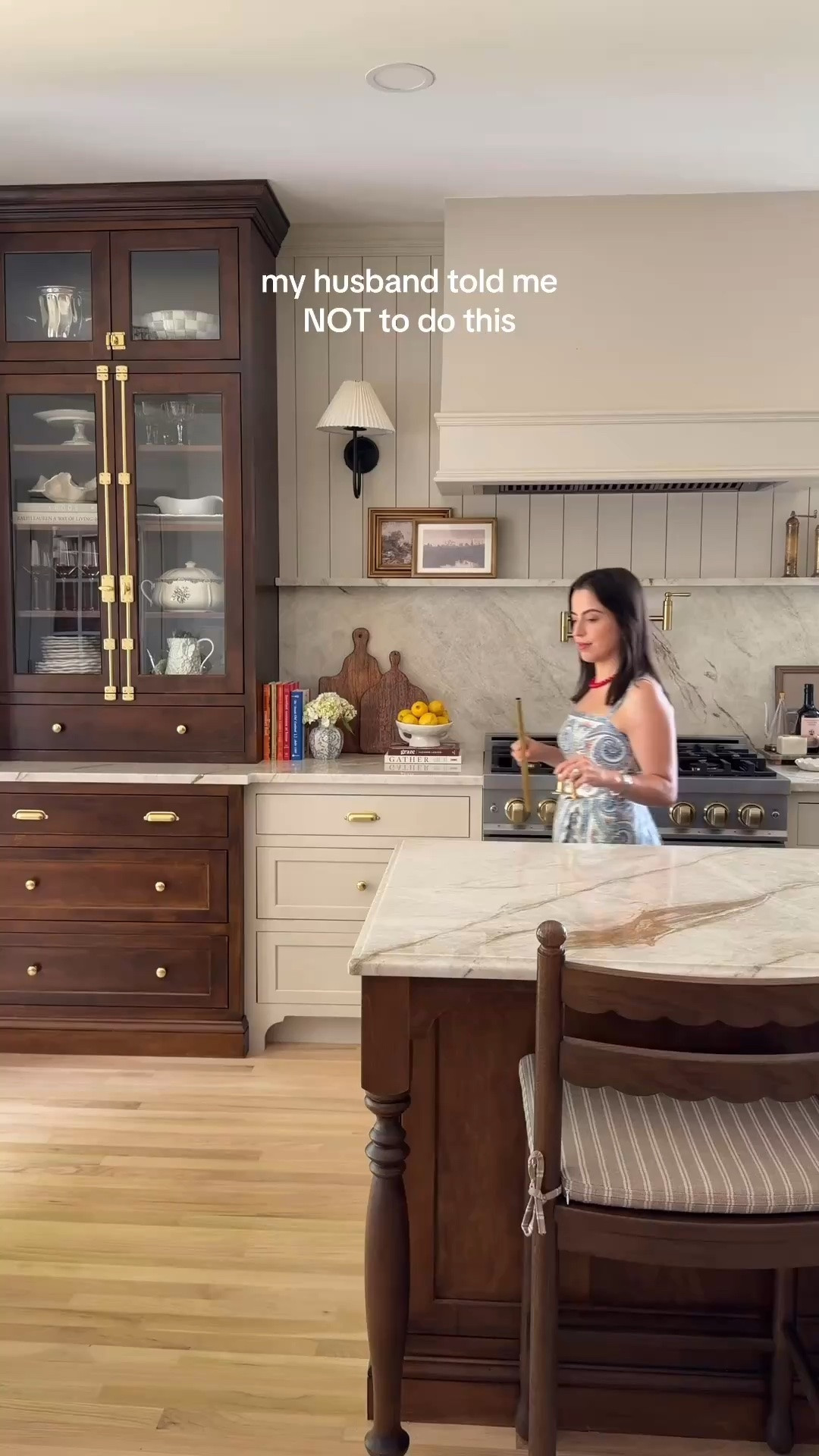 This brass railing on the side of our kitchen island might be my favorite detail in the whole space.

kitchen island detail, kitchen hardware upgrade, home renovation detail, kitchen styling, home organization

#LTKHome