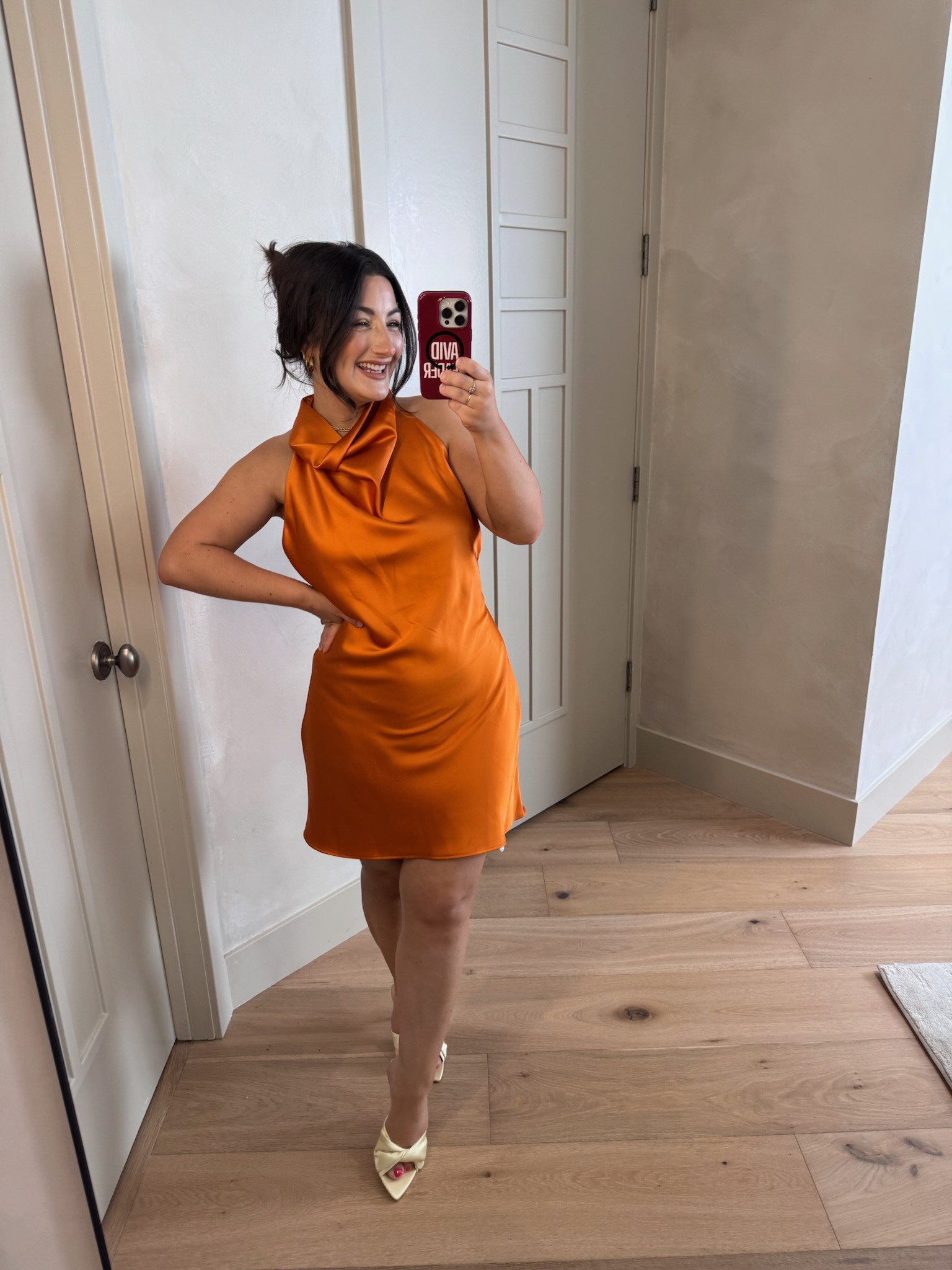 Satin dress from Zara!! It’s stunning!! 

Size medium 
Runs big! 

5’0” 140lbs

#LTKootd #LTKSeasonal #LTKPetite