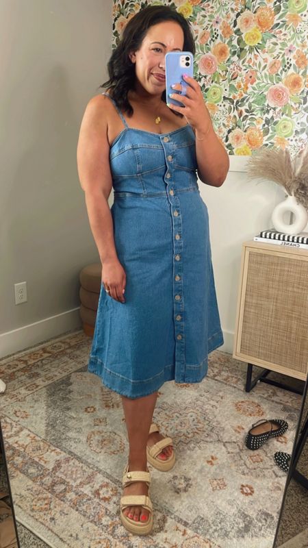 Denim midi dress from target under $35 for the midsize girls 

#LTKFindsUnder50 #LTKMidsize #LTKFindsUnder100