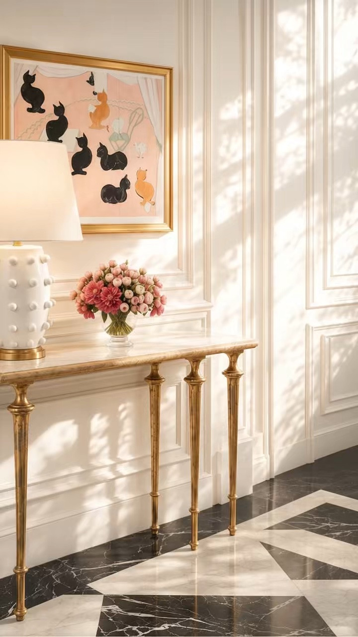 Just imagine waking up to this.

Soft morning sunlight slowly spills across the artwork, glides over the console table, and dances across the marble floor. A beautiful floral arrangement adds a touch of romance, while every detail feels calm, elegant, and beautifully collected.

This is what makes modern classic interiors so timeless. Traditional details meet clean lines, creating a home that feels refined without feeling formal, elegant without feeling busy.

A beautiful entry foyer sets the tone for the entire day—a quiet moment, gentle morning light, and a reminder that beauty can live in the simplest corners of a home.

Shop this modern classic entryway featuring a marble-top console, statement table lamp, floral arrangement, and curated artwork.

#ModernClassic
#TimelessDesign
#ElegantInteriors
#CleanLines
#Entryway
#EntryFoyer
#HallwayDecor
#ConsoleTable
#TableLamp
#WallArt
#FloralArrangement
#LuxuryInteriors
#ClassicInteriors
#InteriorDesign
#HomeDecor
#Art
#LTKHome

#LTKHome #LTKdayinmylife #LTKHome #LTKSaleAlert