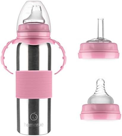Hamarue 3-in-1 Stainless Steel Sippy Cups for Toddlers | Non-Toxic | Lead Free | Insulated Stainl... | Amazon (US)
