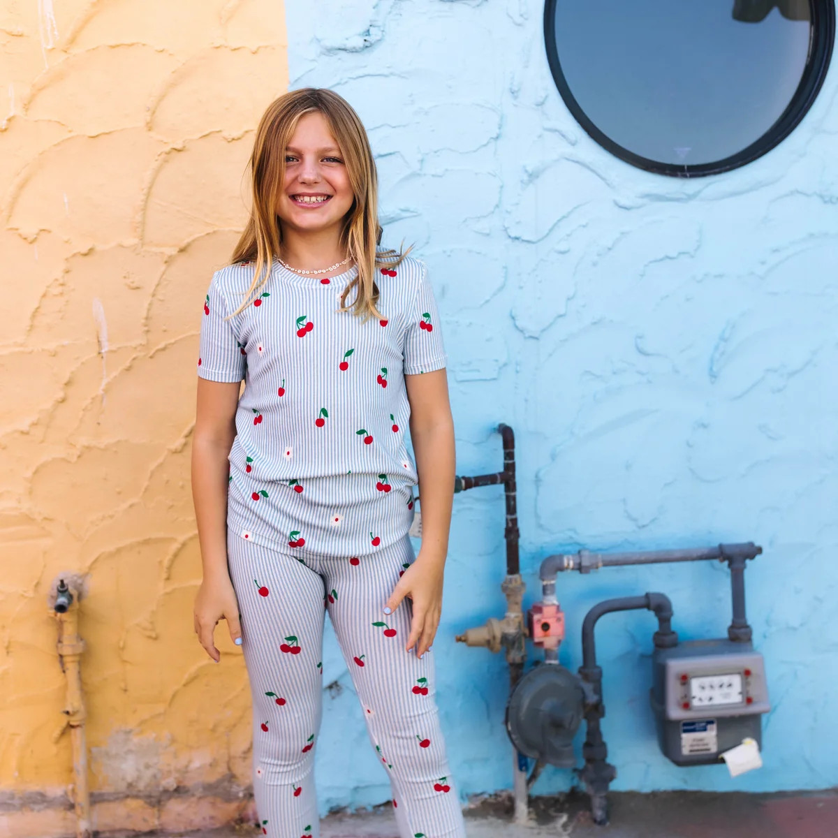 Butter Yellow Ribbed Two Piece Kids Bamboo Pajama Set | Staykation | Staykation