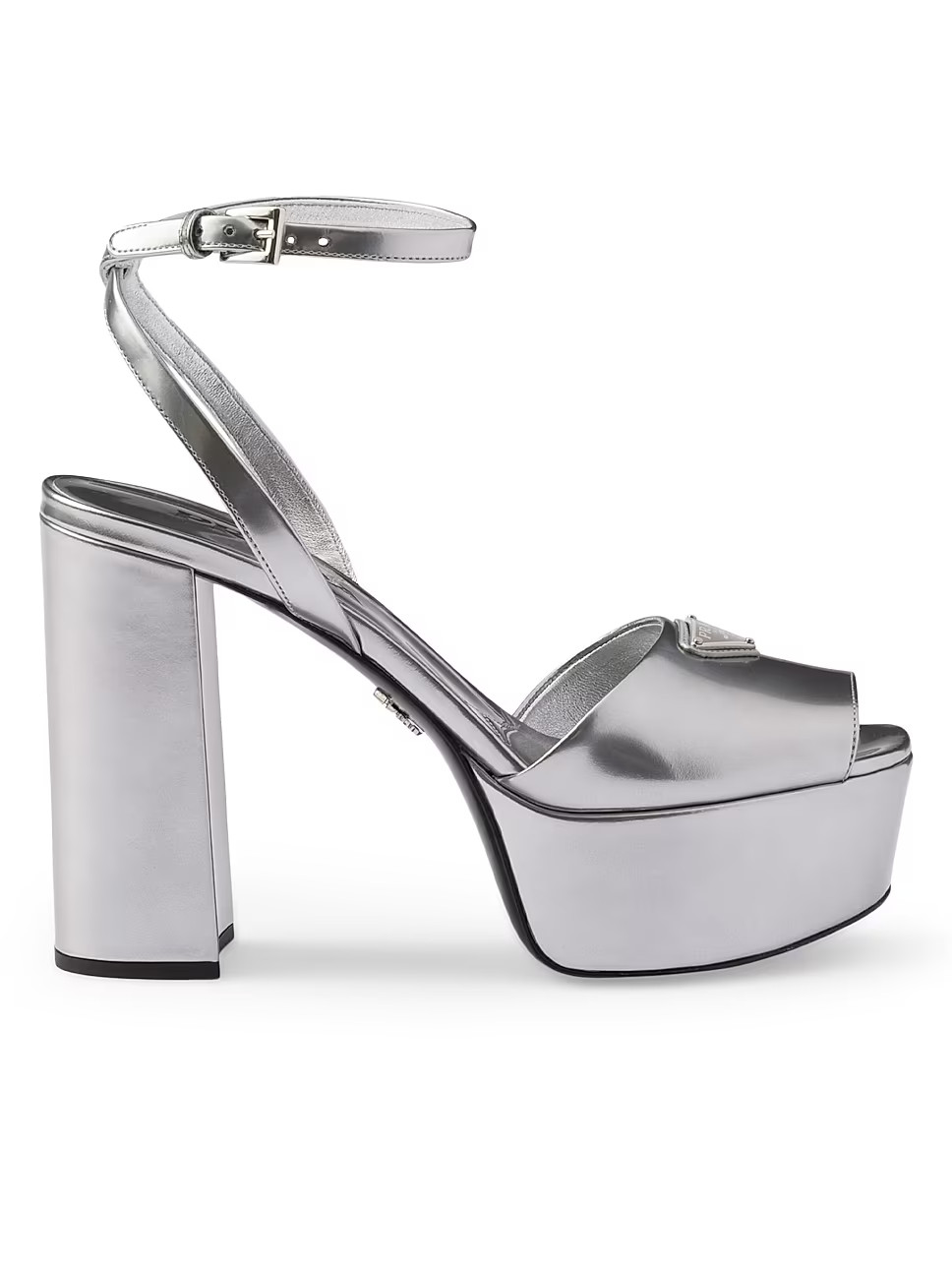 Prada Metallic Leather Platform Sandals | Saks Fifth Avenue | Saks Fifth Avenue