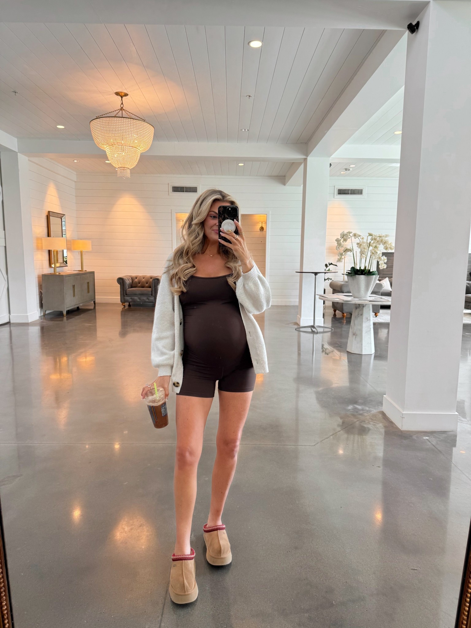 I got this maternity romper on amazon and it truly is what pregnancy dreams are made of. super stretchy and comfortable, and fits the bump so well (wearing size small). ordering in more colors! (this is the “hot fudge brown”)

pregnant, third trimester, bump friendly, athleisure, athletic romper, uggs, fall cardigan 

#LTKFindsUnder50 #LTKStyleTip #LTKBump