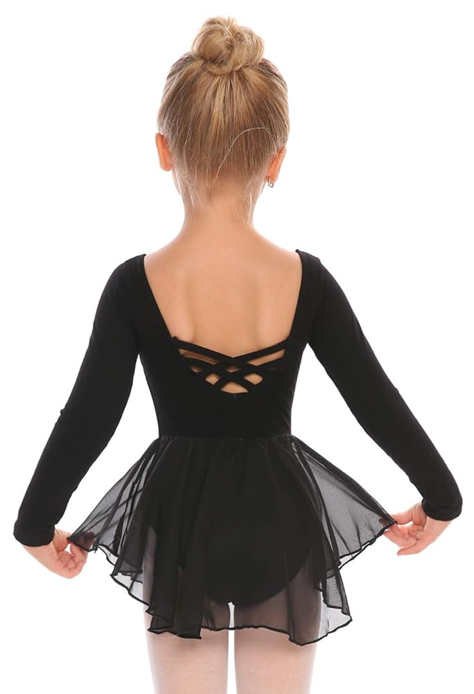 Arshiner Kids Girls Classic Long Sleeve Leotard Dance Ballet Dress | Amazon (US)