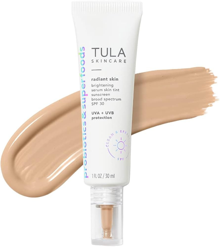 TULA Skin Care Radiant Skin Brightening Serum Skin Tint SPF | Facial Sunscreen Provides Broad Spe... | Amazon (US)