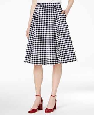 Maison Jules Gingham A-Line Skirt, Only at Macy's | Macys (US)