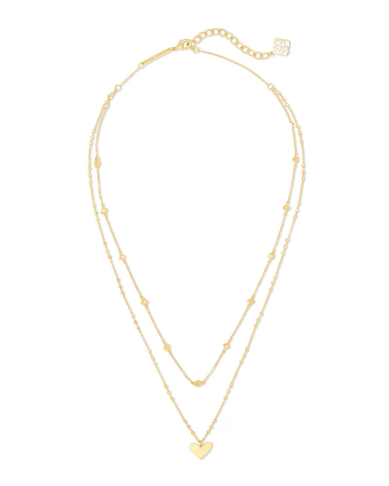 Ari Heart Multi Strand Necklace in Gold | Kendra Scott