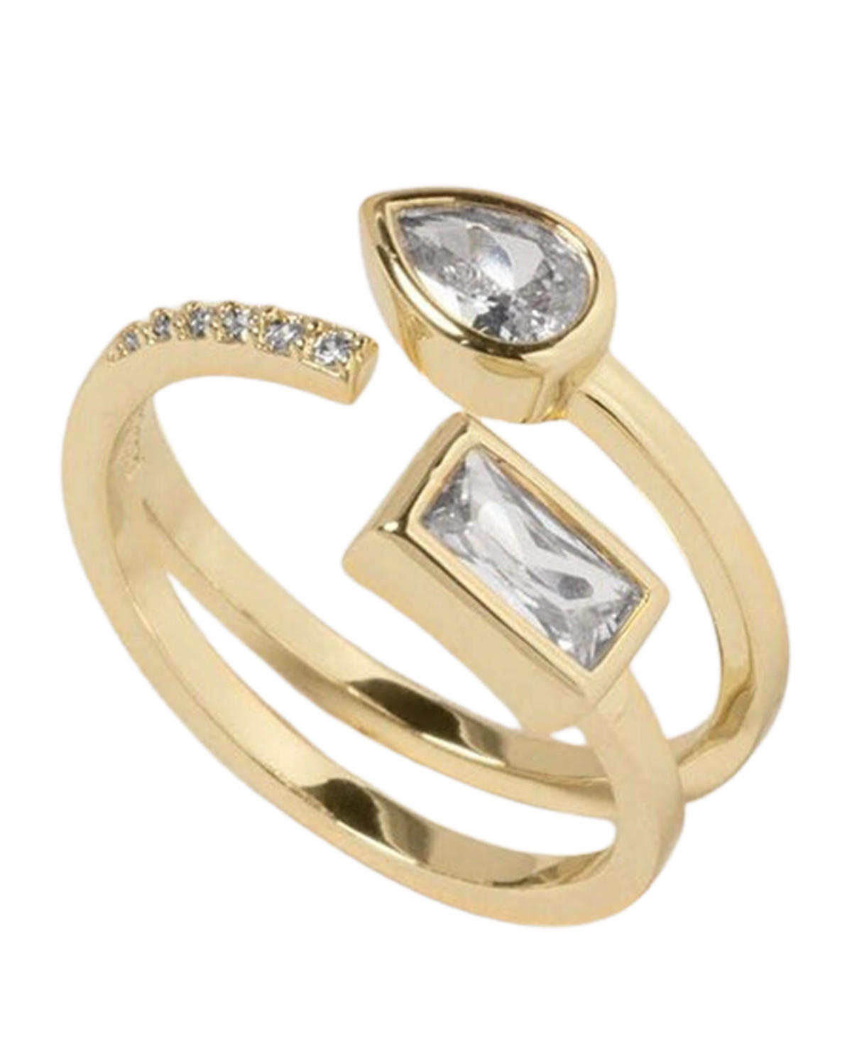 Bonheur Jewelry Ambroise Floating Crystal Ring - 18 Karat Micro Plated Gold Over Brass | Macy's