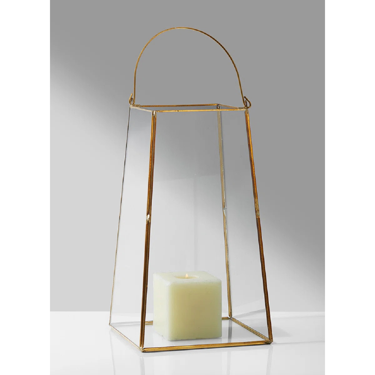 Kiyon Trapezoid Glass Lantern | Wayfair North America