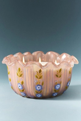 Ruffled Edge Gourmand Vanilla & White Cedar Glass Candle | Anthropologie (US)