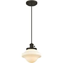 Westinghouse Lighting 6346500 One-Light Mini Pendant, Bronze Finish with Frosted Opal Glass, Oiled R | Amazon (US)