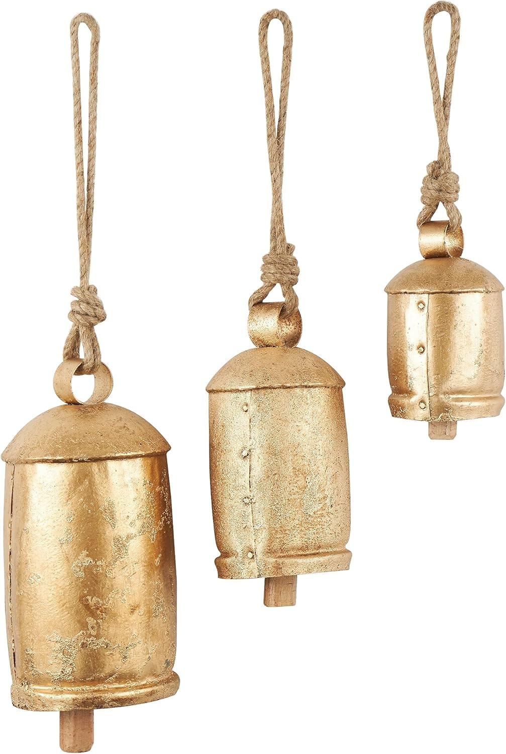 Deco 79 Metal Tibetan Inspired Meditation Decorative Cow Bell with Jute Hanging Rope, Set of 3 10... | Amazon (US)