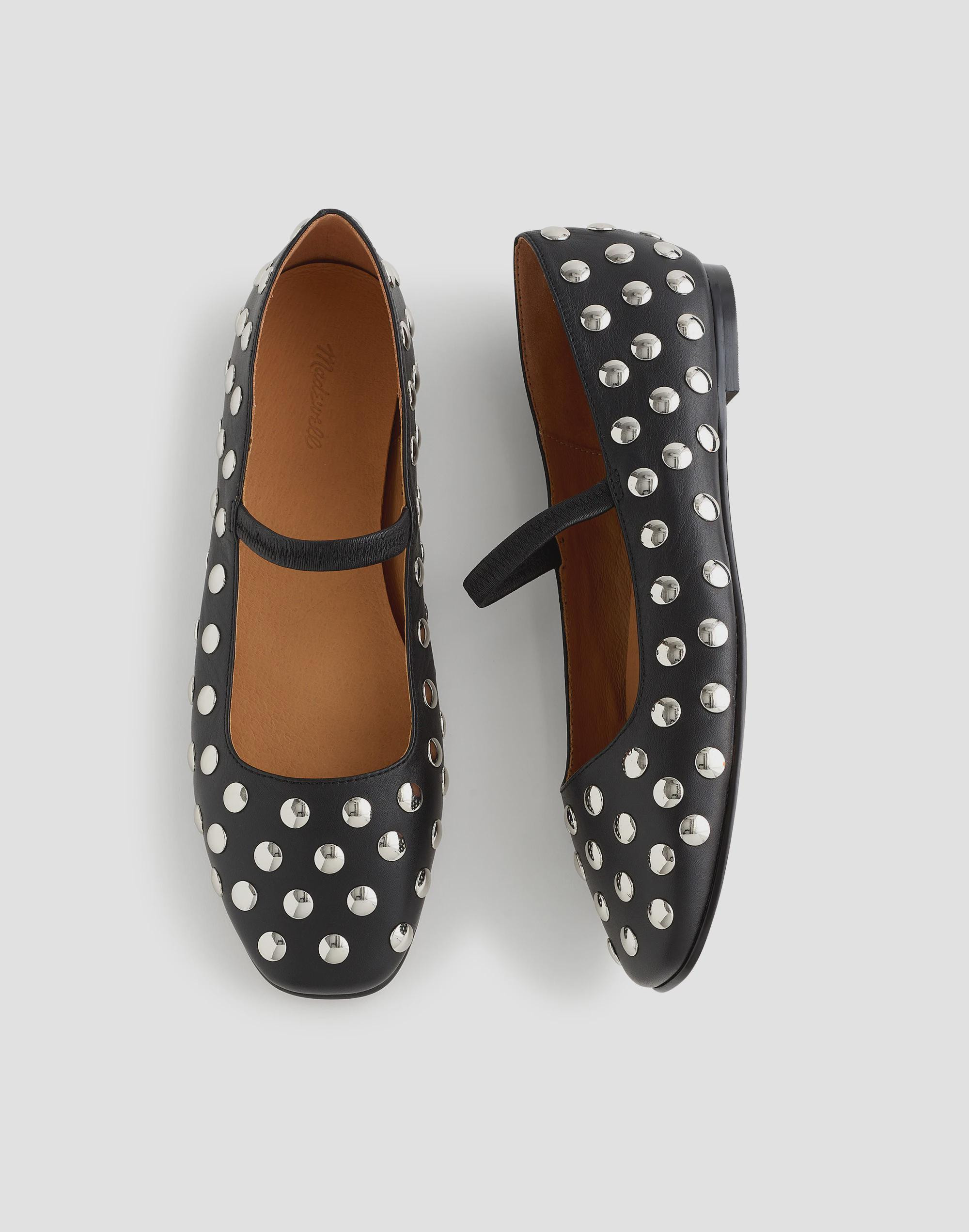 The Greta Ballet Flat in Stud-Embellished Leather | Madewell