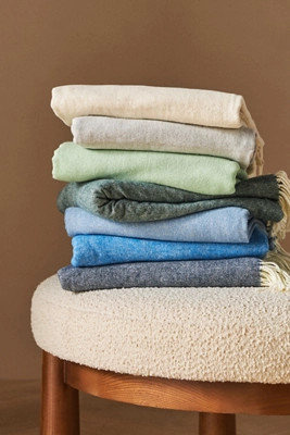 Solid Herringbone Throw Blanket | Anthropologie (US)