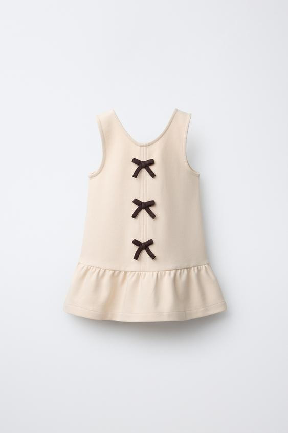 CONTRAST BOW PONTE KNIT DRESS | Zara US