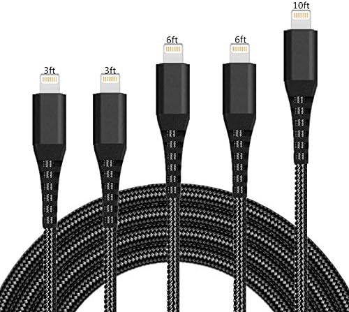 iPhone Charger Cable Lightning Cable SHARLLEN 5 Pack [3FT/3FT/6FT/6FT/10FT] Nylon Braided Lightni... | Amazon (US)