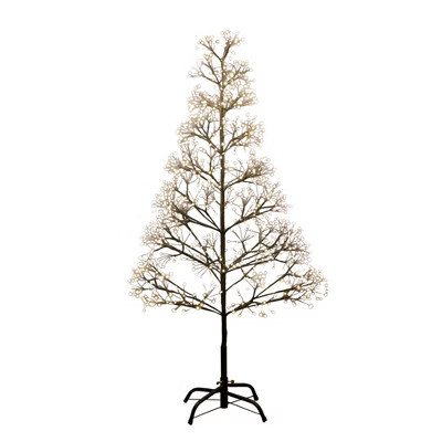 Nearly Natural 4-ft Pre-Lit Artificial Halloween Black Starburst Tree with 800 Fairy Warm White LED Lights | Target
