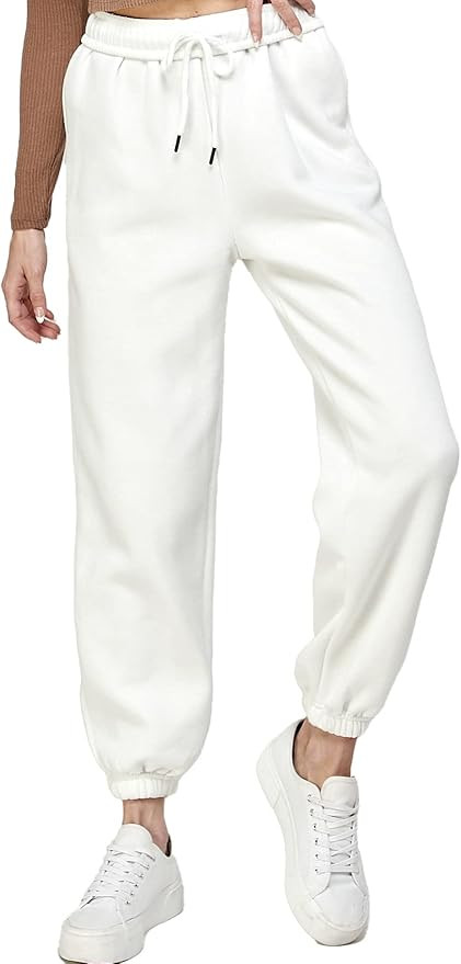IUUI Women’s Casual Baggy Fleece Sweatpants Foldable High Waisted Joggers Pants Warm Lounge Tro... | Amazon (US)