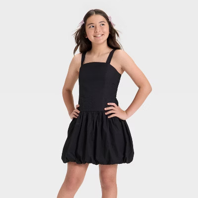 Girls' Mini Bubble Dress - art class™ Black XXL | Target