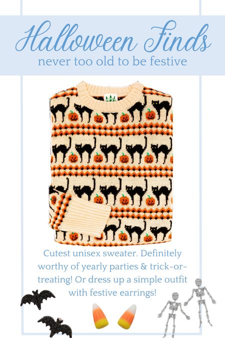 How fun is this Halloween sweater for adults!? Classic crewneck knit sweater for fall and Halloween, unisex fit, perfect for men or women. You could also dress up a simple outfit with festive earrings for a Halloween party or trick-or-treating.

Fall fashion, men, women, Halloween party #halloween #men #fallfashion #momstyle 

#LTKunder50 #LTKstyletip #LTKSeasonal