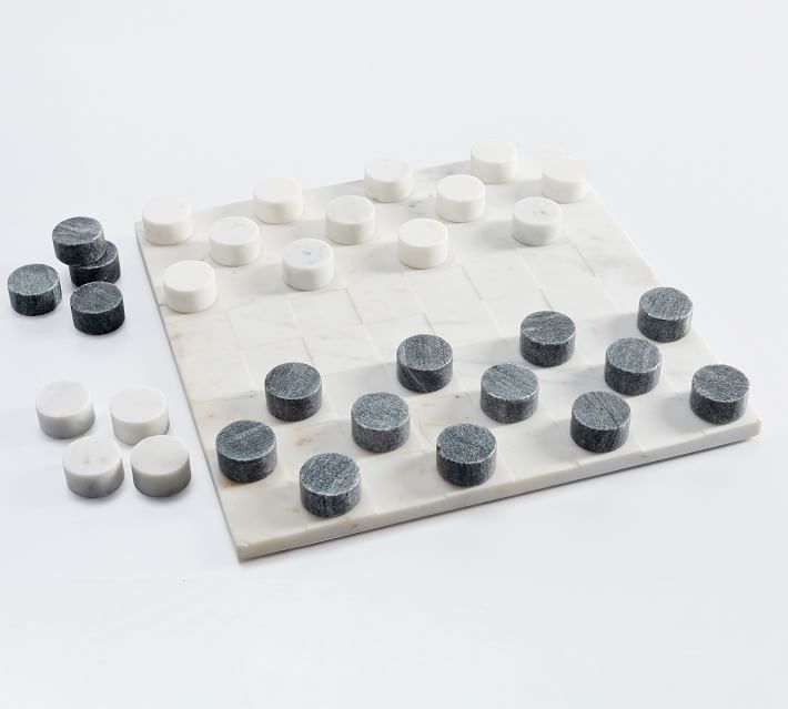 Handcrafted Marble Checkers Board Game | Pottery Barn | Pottery Barn (US)