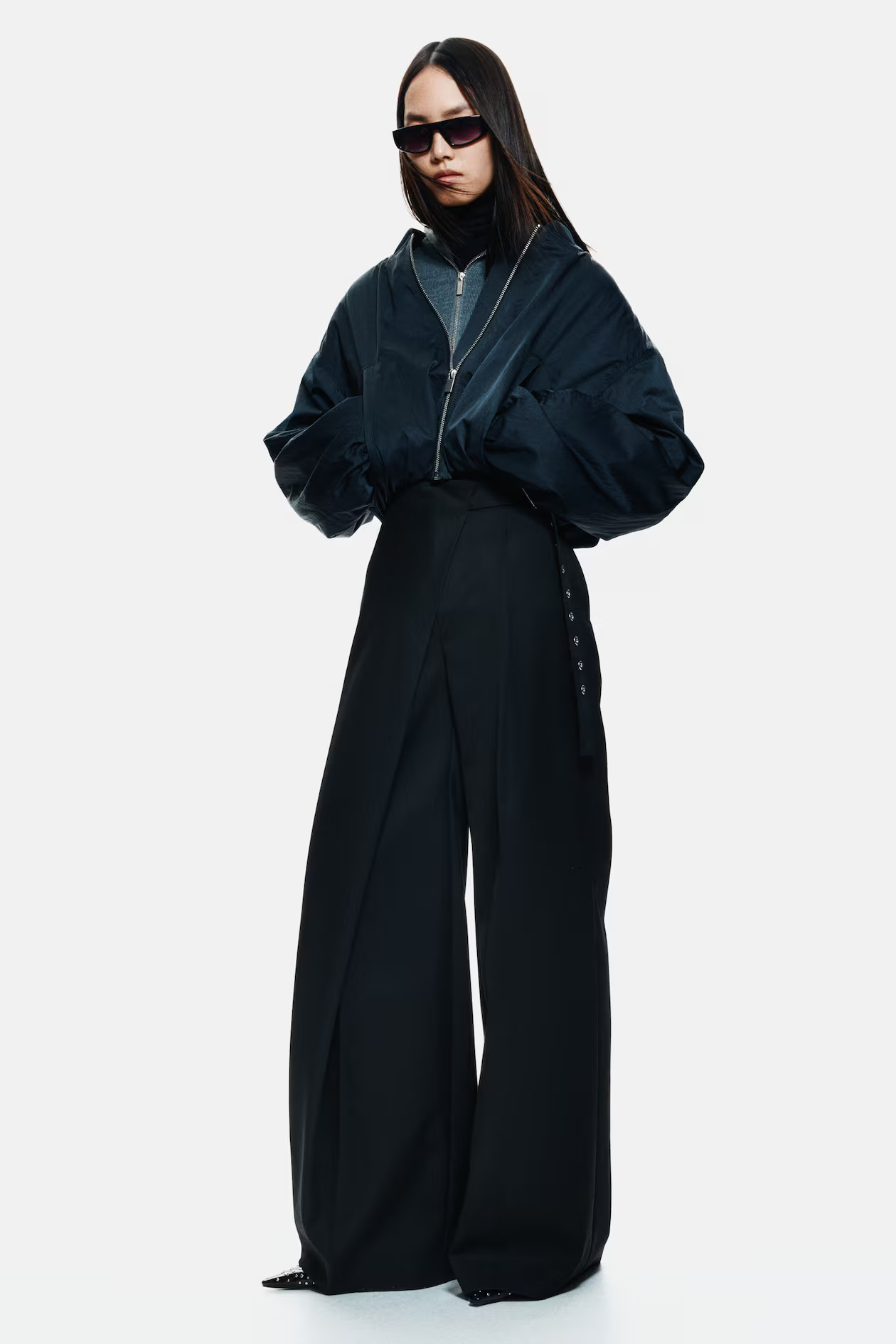 Wool-blend wrap-detail trousers | H&M (UK, MY, IN, SG, PH, TW, HK)