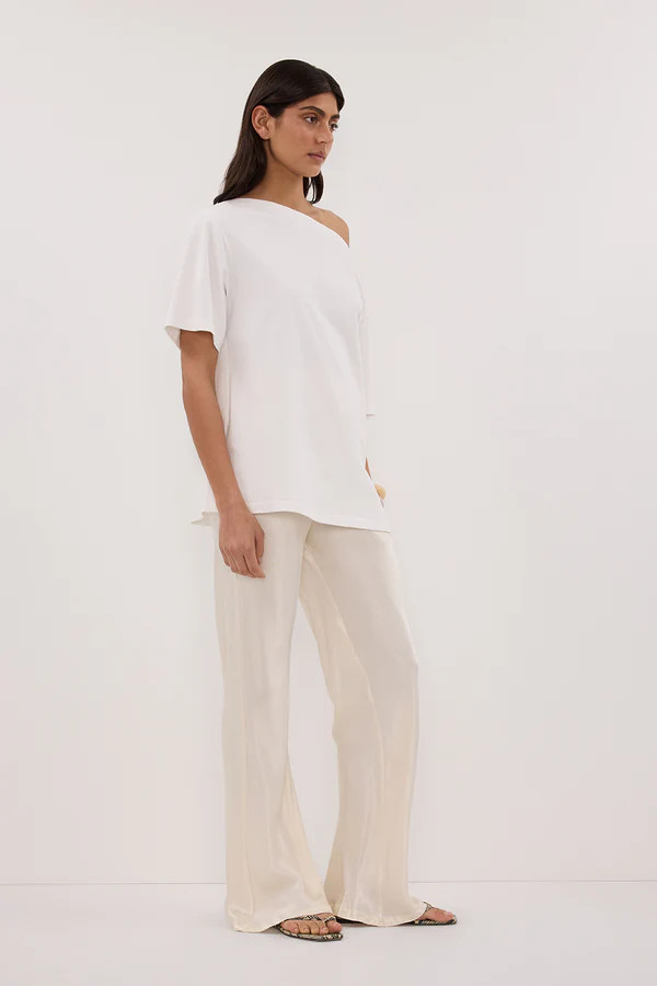 NIKKI CREAM SATIN BIAS PANT | DISSH