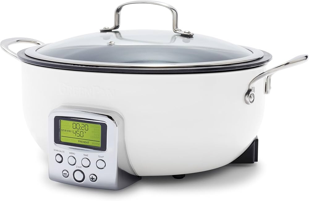 GreenPan Elite Essential Smart Electric 6QT Skillet Pot,Sear Saute Stir-Fry and Cook Rice, Health... | Amazon (US)