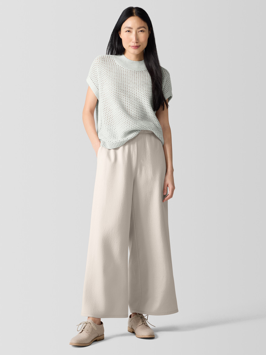 Felted Wool Jersey Wide-Leg Pant in Regenerative Wool | Eileen Fisher