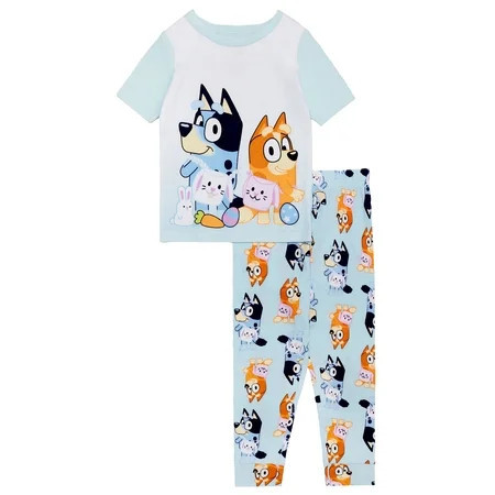Bluey Girls 2- Piece Easter Short Sleeve and Pant Pajamja Set Sizes 4-10 | Walmart (US)