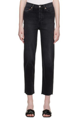 Re/Done - Black 70s Stove Pipe Jeans | SSENSE