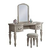 BOBKONA Metro Vanity with Stool, Antique White | Amazon (US)