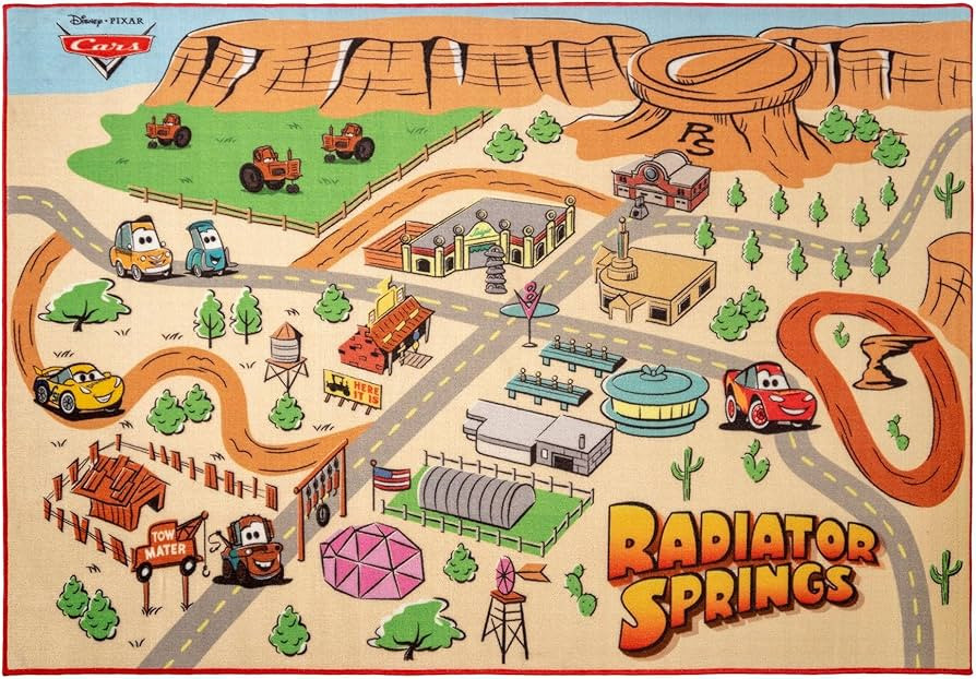 Gertmenian Disney Pixar Cars Indoor Game Rug - 4x6 Large, Non-Slip, Ideal for Children in Bedroom... | Amazon (US)