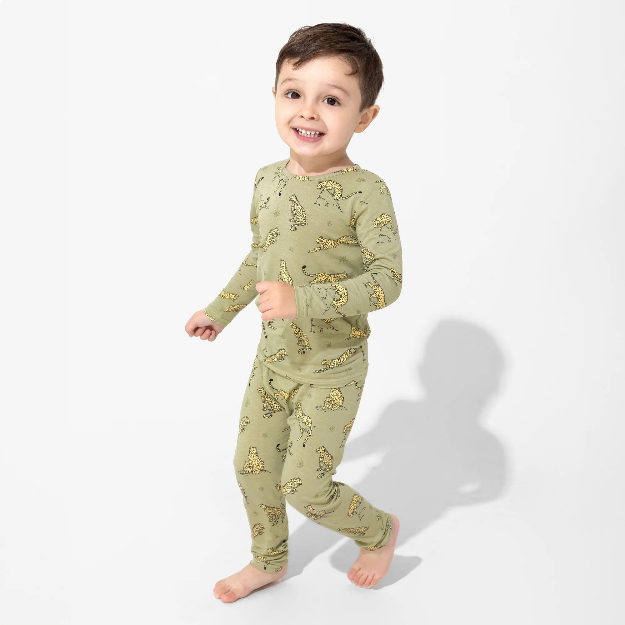 Sage & Spots Leopard Bamboo Kids Pajamas | Bellabu Bear