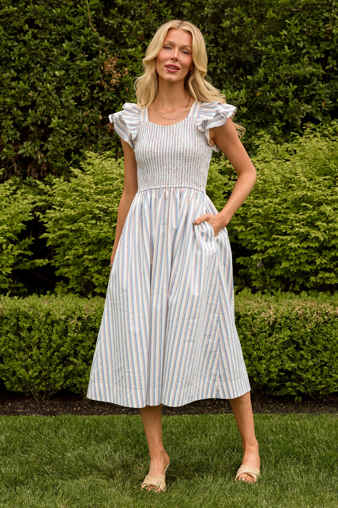 Hattie Dress in Heritage Stripe | Ivy City Co