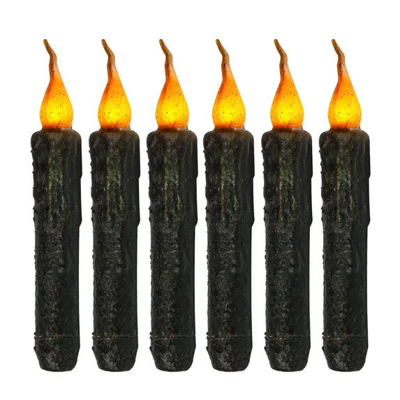 Home Savings! Anckoeil Taper Primitive Candles 6PCS Real Wax Hand Dipped Battery Operated Flamele... | Walmart (US)