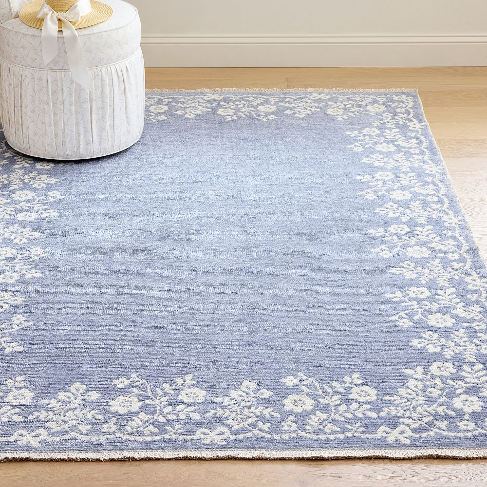 LoveShackFancy Floral Border Reversible Washable Rug | Pottery Barn Teen