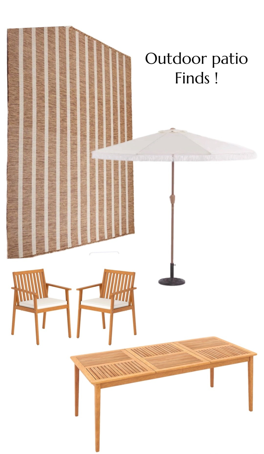 Affordable patio finds. Patio set. Fringe umbrella. Home finds. Backyard makeover. 

#LTKHome #LTKSeasonal