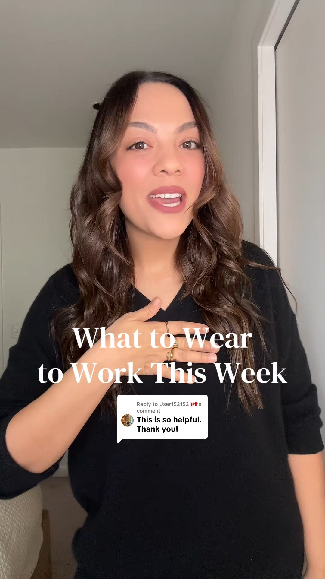 Here is what you can wear to work this week!

Monday:
-Aritzia high-rise taupe tailored pants, I have a size 10.
-Banana Republic black V-neck sweater, similar option linked.
-Zara cream lace cami, I have a size medium.
-black pointed kitten, heels, similar options linked.
-Ganni leopard print tote bag.

Tuesday:
-Reformation black linen cropped trousers, I have a size 8.
-Reformation white striped button up shirt, I have a size medium.
-Poppy Barley black Mary Jane flats. 

Wednesday:
-Citizens of Humanity medium wash, baggy jeans, I have a size 29.
-Zara taupe blazer, similar options linked.
-Aritzia white T-shirt, I have a size medium.
-Zara cow print pointed flats. 
-Madewell black leather bucket tote bag.

Thursday:
-Cream net midi dress, similar options linked.
-Oak + Fort oversized trenchcoat in the colour brindle, I have a size medium.
-Poppy Barley black leather pointed knee-high boots. I have calf with three.

Friday:
-Aritzia olive green pull on pants, I have a size medium.
-Aritzia black T-shirt, I have a size medium.
-Fabrique black leather jacket, I have a size medium.

#LTKstyletip #LTKworkwear #LTKcanada