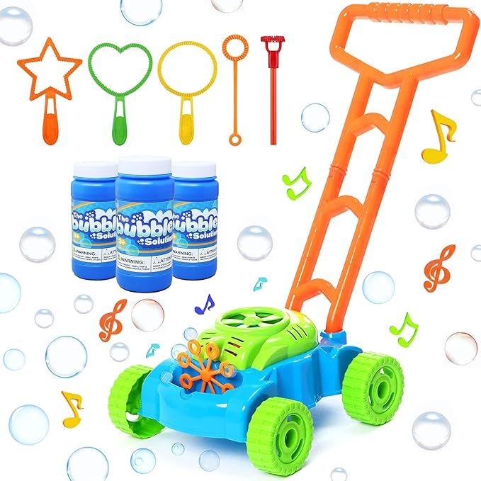 SIIFMVEOE Bubble Lawn Mower for Kids, Bubble Machine Toy Set Push Toys for Toddler, Outdoor Activ... | Amazon (US)