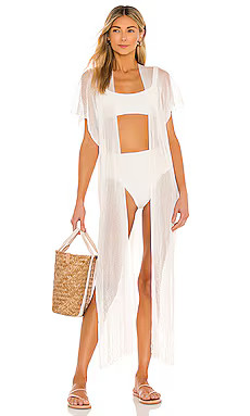 Luli Fama Fringe Caftan in Off White from Revolve.com | Revolve Clothing (Global)