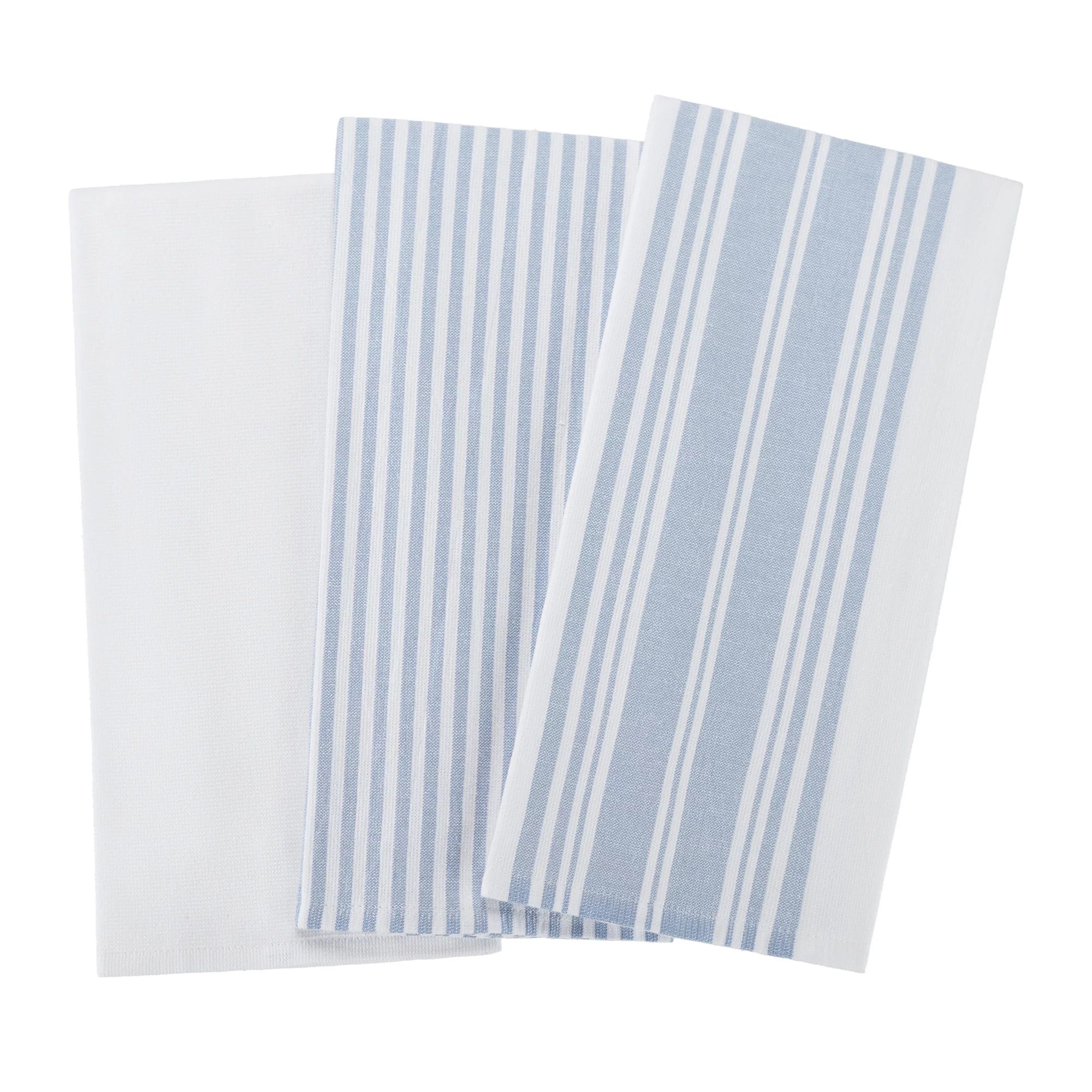 Better Homes & Gardens Blue Linen Cotton Woven Dual-Purpose Oversized Kitchen Towels 3 Pack | Walmart (US)