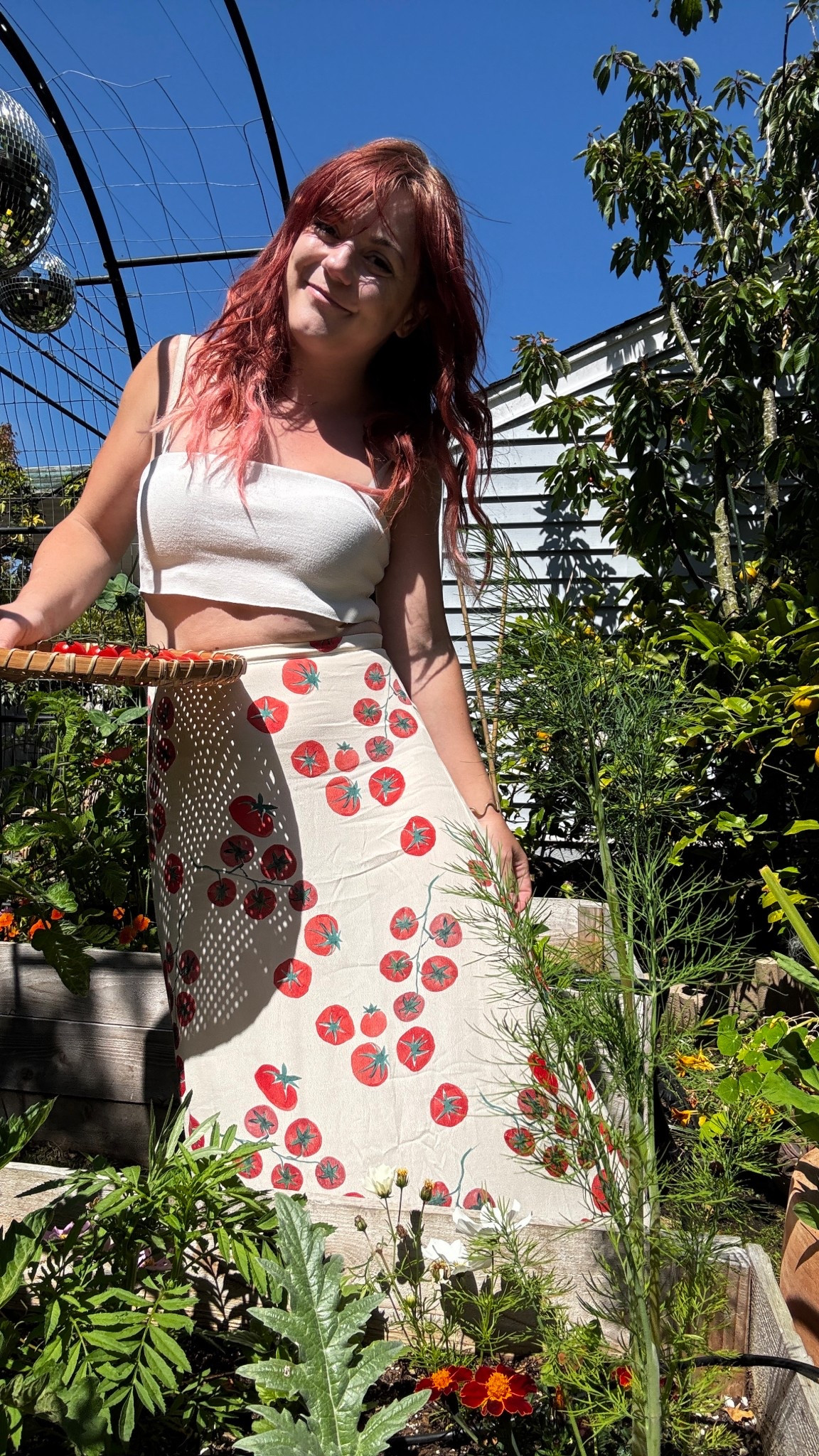Tomato skirt for tomato girl summer! Flowery tomato printed skirt for gardening, wine tasting or the farmers market. 

#LTKStyleTip #LTKTravel #LTKSeasonal