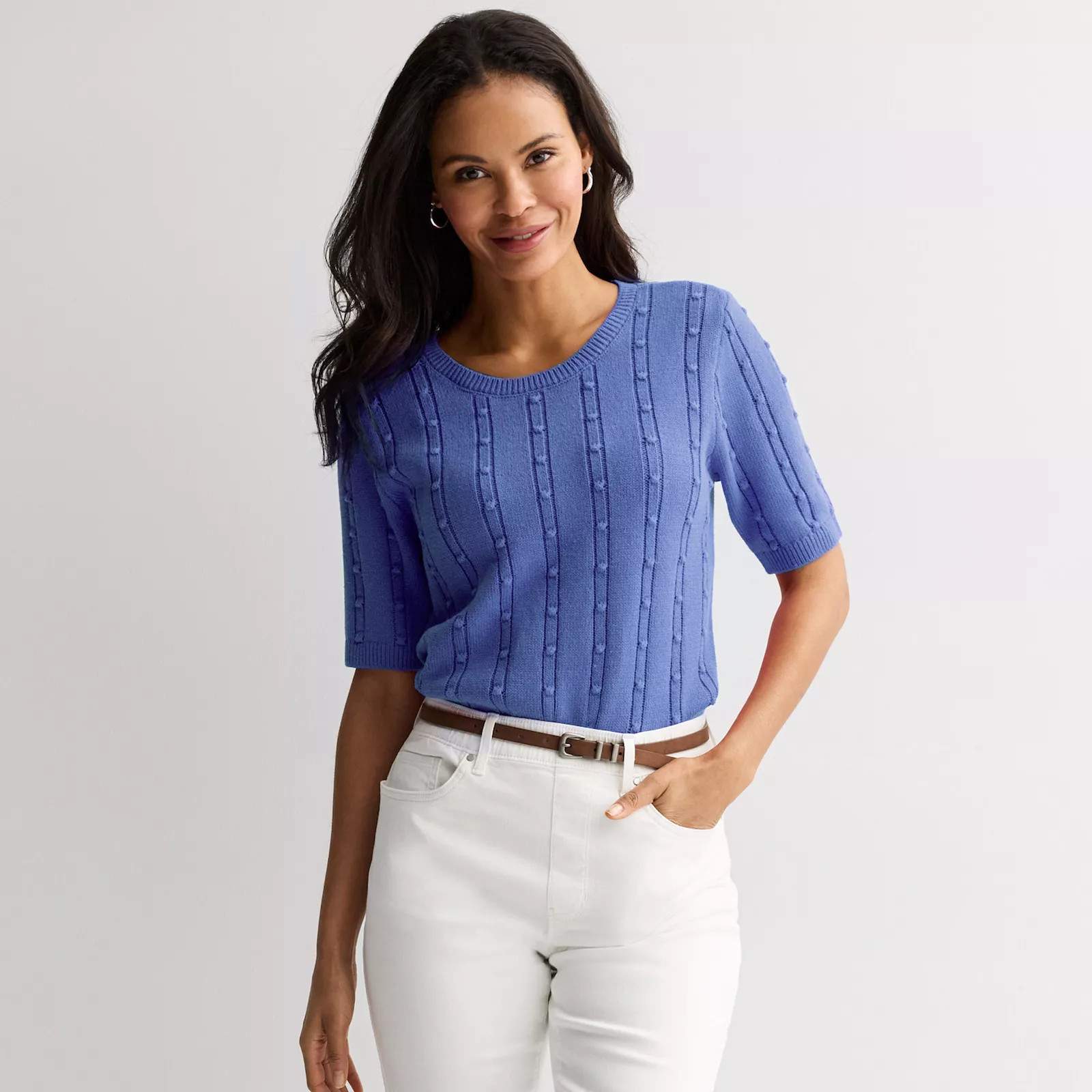 Women's Croft & Barrow® Bobble Stitch Pullover Sweater | Kohl's