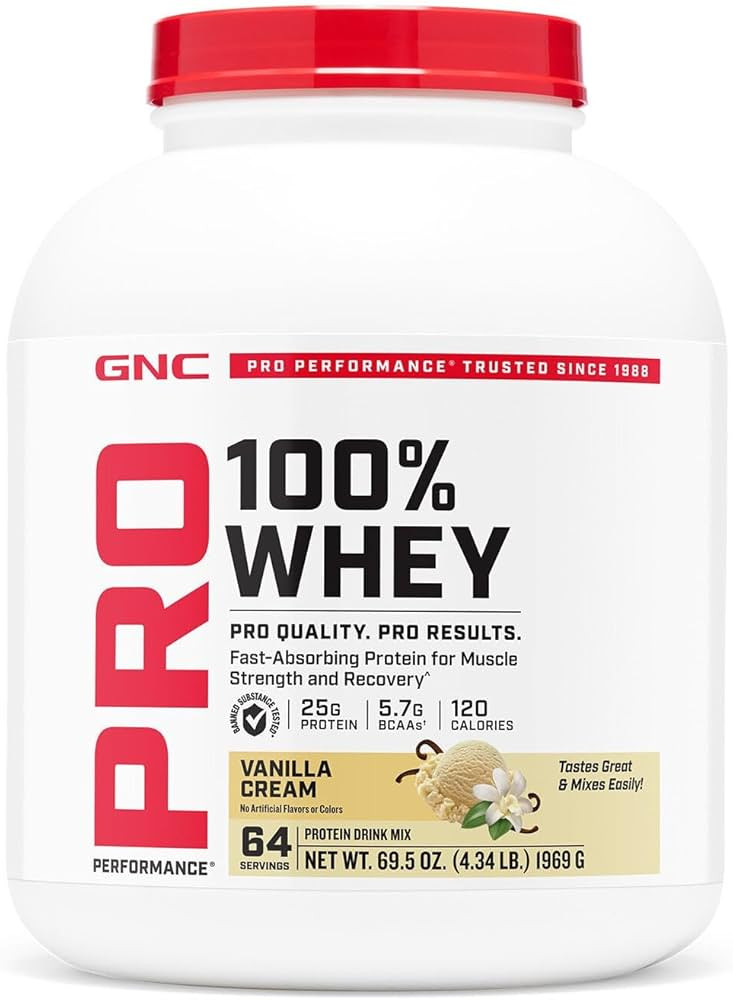 GNC Pro Performance 100% Whey 2.0 - Vanilla Cream (64 Servings) | Amazon (US)